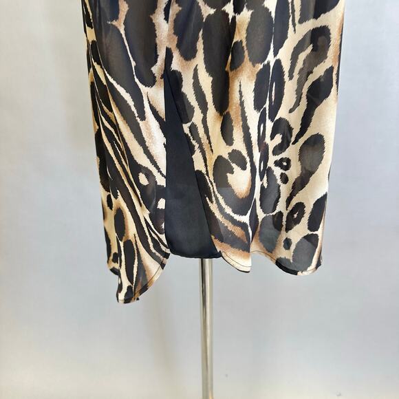 Chico's Ocelot Print Button Up Long Sleeve Blouse Sheer US Size XXL Chicos 4 - Picture 8 of 15